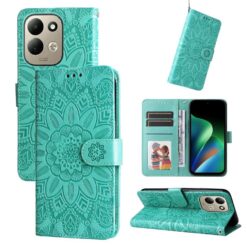 Alternative view of Peněženkové pouzdro Embossing Pattern Slunečnice zelené – Xiaomi Redmi 17