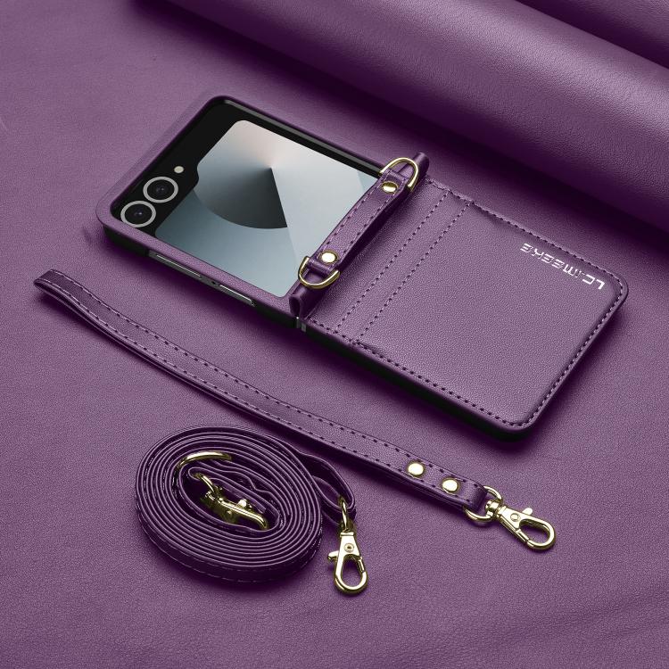 Peněženkové pouzdro Imeeke fialové – Samsung Galaxy Z Flip 8 | Levné Kryty | Levné Kryty | Levné Kryty