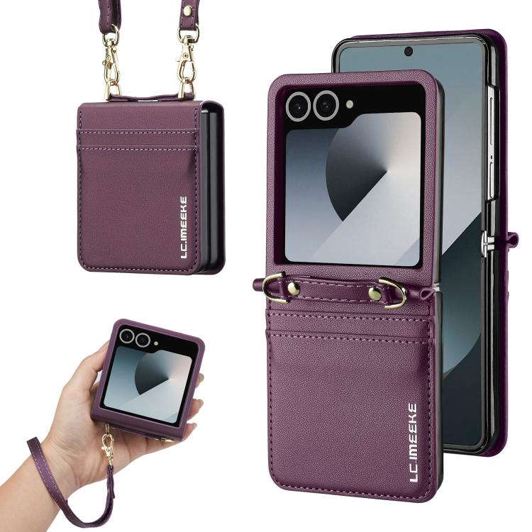 Peněženkové pouzdro Imeeke fialové – Samsung Galaxy Z Flip 8 | Levné Kryty | Levné Kryty | Levné Kryty