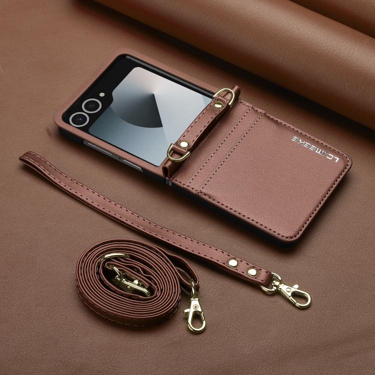 Peněženkové pouzdro Imeeke hnědé – Samsung Galaxy Z Flip 8 | Levné Kryty | Levné Kryty | Levné Kryty
