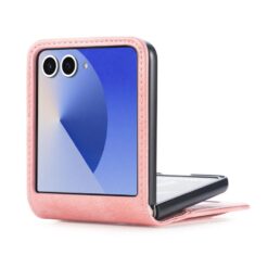 Peněženkové pouzdro Storm Leather case růžové – Samsung Galaxy Z Flip 8 | Levné Kryty | Levné Kryty | Levné Kryty