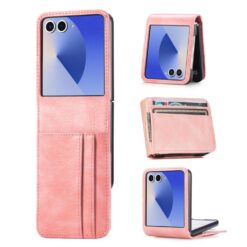 Peněženkové pouzdro Storm Leather case růžové – Samsung Galaxy Z Flip 8 | Levné Kryty | Levné Kryty | Levné Kryty