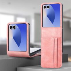 Peněženkové pouzdro Storm Leather case růžové – Samsung Galaxy Z Flip 8 | Levné Kryty | Levné Kryty | Levné Kryty