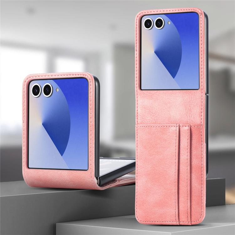 Peněženkové pouzdro Storm Leather case růžové – Samsung Galaxy Z Flip 8 | Levné Kryty | Levné Kryty | Levné Kryty