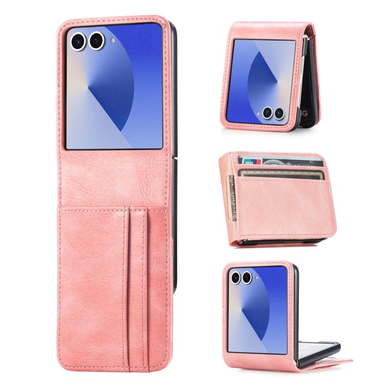 Peněženkové pouzdro Storm Leather case růžové – Samsung Galaxy Z Flip 8 | Levné Kryty | Levné Kryty | Levné Kryty