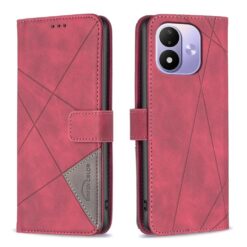 Knížkové pouzdro Rhombus červené – Xiaomi Redmi Note 17 Pro 5G | Levné Kryty | Levné Kryty | Levné Kryty