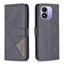 Knížkové pouzdro Rhombus černé – Xiaomi Redmi Note 17 / Redmi Note 17 5G | Levné Kryty | Levné Kryty | Levné Kryty