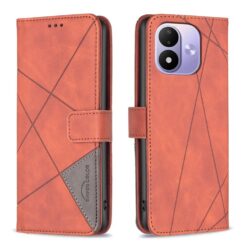 Alternative view of Knížkové pouzdro Rhombus hnědé – Xiaomi Redmi Note 17 Pro 5G