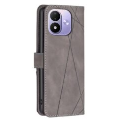 Knížkové pouzdro Rhombus šedé – Xiaomi Redmi Note 17 Pro 5G | Levné Kryty | Levné Kryty | Levné Kryty