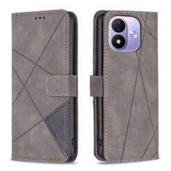 Knížkové pouzdro Rhombus šedé – Xiaomi Redmi Note 17 / Redmi Note 17 5G | Levné Kryty | Levné Kryty | Levné Kryty