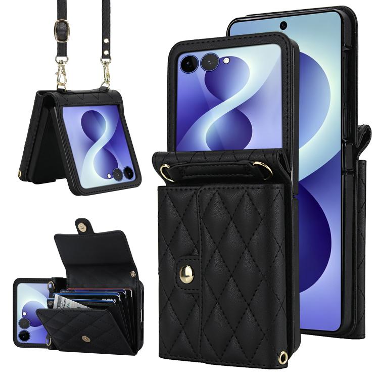 Peněženkové pouzdro Diamond case černé – Samsung Galaxy Z Flip 8 | Levné Kryty | Levné Kryty | Levné Kryty