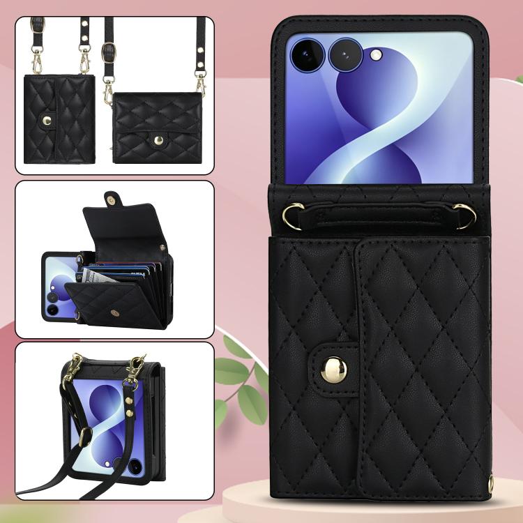 Peněženkové pouzdro Diamond case černé – Samsung Galaxy Z Flip 8 | Levné Kryty | Levné Kryty | Levné Kryty