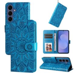 Alternative view of Peněženkové pouzdro Embossing Pattern Slunečnice modré – Samsung Galaxy S26 FE