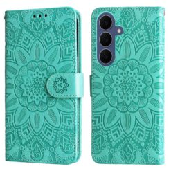Peněženkové pouzdro Embossing Pattern Slunečnice zelené – Samsung Galaxy S26 FE | Levné Kryty | Levné Kryty | Levné Kryty