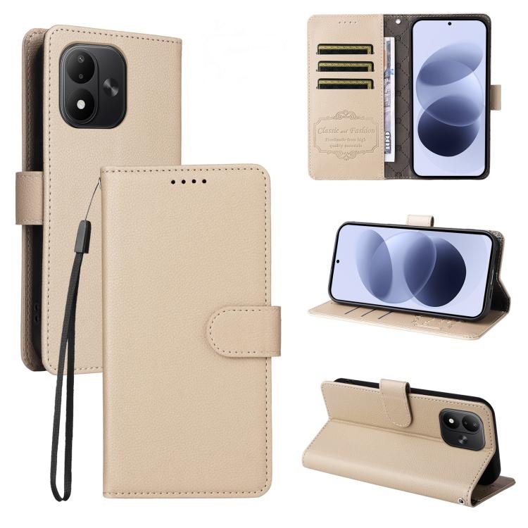 Peněženkové pouzdro Litchi béžové – Xiaomi Redmi Note 17 / Redmi Note 17 5G | Levné Kryty | Levné Kryty | Levné Kryty