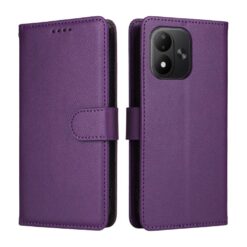 Peněženkové pouzdro Litchi fialové – Xiaomi Redmi Note 17 / Redmi Note 17 5G | Levné Kryty | Levné Kryty | Levné Kryty
